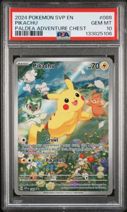 Pokemon Paldea Adventure Chest 2024 Pikachu 088 SVP PSA 10 - Image 1