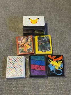 Pokemon TCG ETB Sleeves Packs Lot Of 5 Evolving Skies 151 Celebrations Deck Box - Image 1