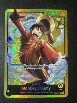Monkey.D.Luffy ST29-001 Holo Foil Leader - One Piece TCG ST29 Egghead Yellow NM - Image 1