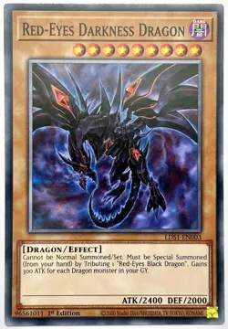 LDS1-EN003 Red-Eyes Darkness Dragon - Common 1st Edition Near Mint YuGiOh Card - Image 1