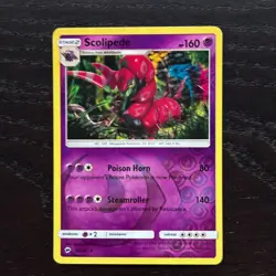 Scolipede 58/147 Pokemon Burning Shadows Sun & Moon Reverse Holo Rare Card NM - Image 1