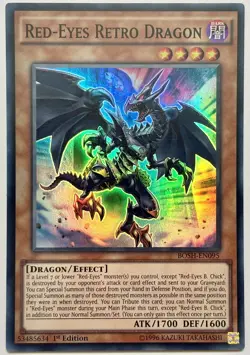 BOSH-EN095 Red-Eyes Retro Dragon - Super Rare 1st Edition Lightly Played YuGiOh - Image 1