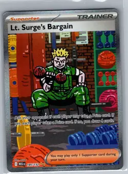 Lt. Surge's Bargain 185/132 SIR ME01: Mega Evolution - Pokemon Card - NM - Image 1