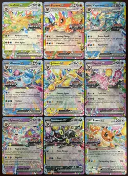 Prismatic Evolutions Eeveelutions Complete Set Stamped EX Promo Card Lot 9/9 - Image 1