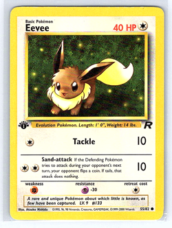 Eevee [1st Edition] 55/82 Team Rocket NM/LP Pokemon Card - Image 1