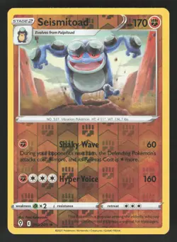 Seismitoad 090/203 Reverse Holo Rare Pokemon Evolving Skies NM/VLP - Image 1