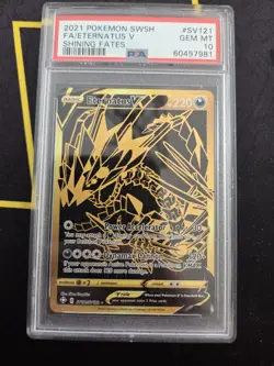 PSA 10 ⭐ Pokemon Eternatus V SV121 Shining Fates Shiny Full Art Gold Graded - Image 1
