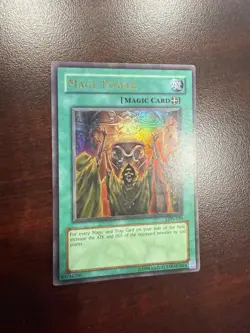 Mage Power YuGiOh! LON-050 Unlim. Original Print Ultra Rare MP (crease) - Image 1