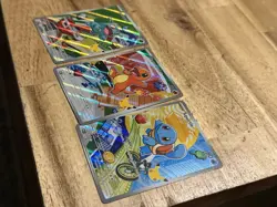 First Partner Kanto Starters Bulbasaur, Charmander, Squirtle Pokemon 3 Card Set - Image 3