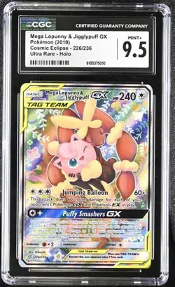 Pokemon CGC 9.5 Mega Lopunny & Jigglypuff 226/236 Cosmic Eclipse Pokemon Card - Image 1