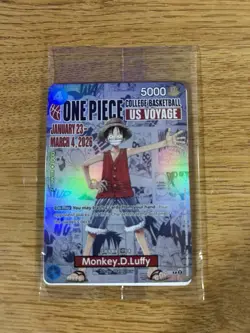 Bandai Namco One Piece Card Game Monkey D. Luffy US Voyage Holo ST13-001 - Image 1