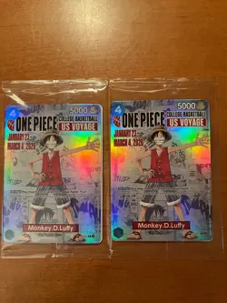 One Piece Monkey D. Luffy US Voyage College Basketball Card Rutgers - Image 1