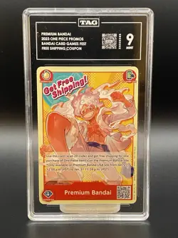ONE PIECE TCG MONKEY.D.LUFFY PREMIUM BANDAI CARD GAMES FEST 23-24 ENGLISH TAG 9 - Image 1