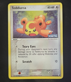 Pokemon Teddiursa 77/115 EX Unseen Forces Reverse Holo Common 2005 - Image 1