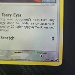 Pokemon Teddiursa 77/115 EX Unseen Forces Reverse Holo Common 2005 - Image 4