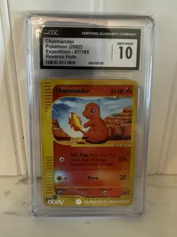 Pokemon TCG - Charmander - Expedition Set - Reverse Holo #97 - CGC 10 Gem Mint! - Image 2