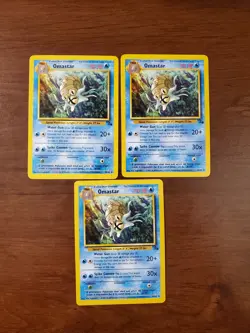 Omastar - 1999 Pokemon Fossil Set - #40/62 - Lot - x3 - Image 1