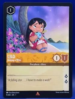 Disney Lorcana LILO Making a Wish 9/204 Rare EN 1 The First Chapter - Image 1