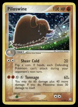 Pokemon Cards Piloswine 13/109 Holo Team Rocket Returns Holo Rare LP - Image 1