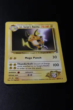 Pokemon Card - Lt. Surge's Raichu Gym Heroes 28/132 Rare Unlimited Ungraded - Image 2