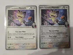 Pokemon Team Rocket's Meowth 2 Cards Lot 2023 English Regular & Holo 151 Set - Image 1