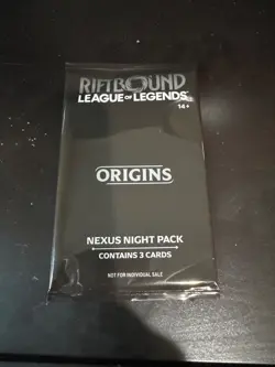 Riftbound Origins Nexus Night Pack Sealed English 3-Card Pack - Image 1