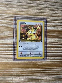 Meowth 62/82 1st Edition Team Rocket Pokemon Card LP-NM - Image 1