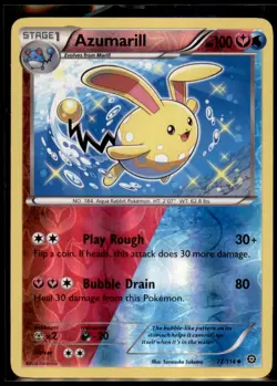 Pokemon Azumarill 77/114 - XY: Steam Siege (Reverse Holo) Fairy/water type shine - Image 1