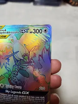 Rainbow Moltres Zapdos Articuno GX Secret Rare Pokemon 69/68 Tag Team Holo NM-M - Image 3