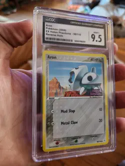 CGC 9.5 MINT + Pokemon Aron 58/110 EX Holon Phantoms Reverse Holofoil STAMPED - Image 1