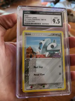 CGC 9.5 MINT + Pokemon Aron 58/110 EX Holon Phantoms Reverse Holofoil STAMPED - Image 2