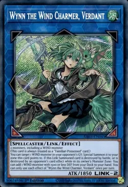 Wynn The Wind Charmer, Verdant - Secret Rare 1st Ed. RA03-EN045 - NM - YuGiOh - Image 1