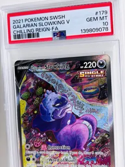 Galarian Slowking V PSA 10 Alt Art Chilling Reign Pokemon Card 179/198 FA 2021 - Image 1