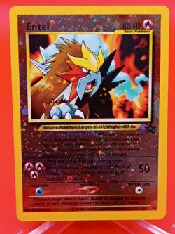 Entei Reverse Holo Swirl 34 WotC Black Star Promo Near Mint Vintage Pokemon - Image 1