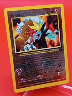 Entei Reverse Holo Swirl 34 WotC Black Star Promo Near Mint Vintage Pokemon - Image 2