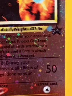 Entei Reverse Holo Swirl 34 WotC Black Star Promo Near Mint Vintage Pokemon - Image 4