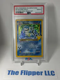 PSA 10 GEM MINT Celebrations Blastoise 2/102 Classic Collection Holo Pokemon TCG - Image 1