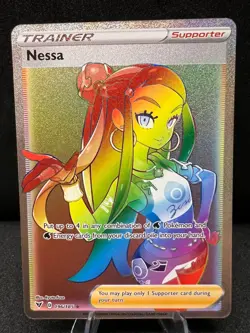 Nessa 196 Holo Rainbow Rare 185 Vivid Voltage Pokemon 2020 - Image 1