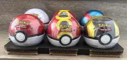 6x Pokemon TCG Pokeball Tins - 18 Booster Packs Factory Sealed G25 - Image 1