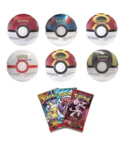 6x Pokemon TCG Pokeball Tins - 18 Booster Packs Factory Sealed G25 - Image 2
