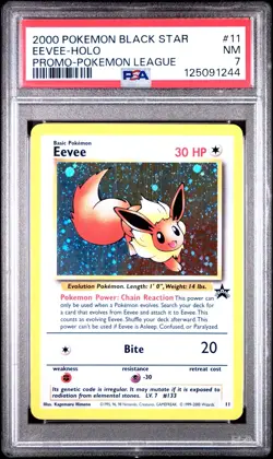 Eevee 11 Black Star Promo Pokemon League PSA 7 - Image 1