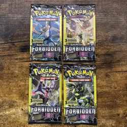 Pokemon Sun & Moon Forbidden Light 3 Card Booster Pack ART SET - 4 Packs - Image 1
