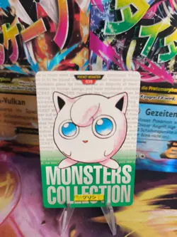 Pokemon Karte Card carddass Monsters collection Green 1996 japan Jigglypuff NM- - Image 1