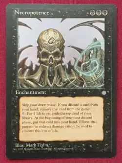 Magic The Gathering ICE AGE NECROPOTENCE black card MTG - Image 1
