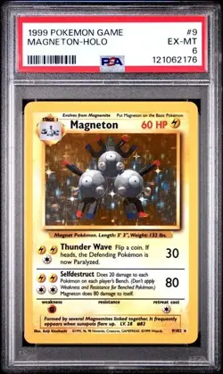 PSA 6 - Pokemon MAGNETON - BASE SET - Holo - Image 1