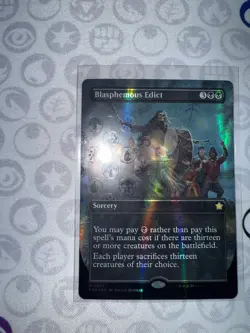 Blasphemous Edict (Borderless) (Mana Foil) Foundations Foil - Image 1