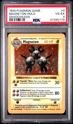 PSA 5 - Pokemon MAGNETON - BASE SET - Shadowless - Holo - Image 1