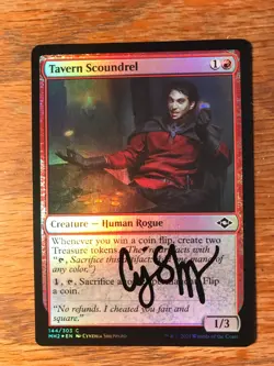 Magic the Gathering MTG foil Tavern Scoundrel Modern Horizons 2 signed NM - Image 1