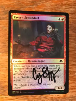 Magic the Gathering MTG foil Tavern Scoundrel Modern Horizons 2 signed NM - Image 2