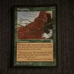 Burgeoning Stronghold Regular Rare Green Enchantment Randy Gallegos 1998 - Image 1